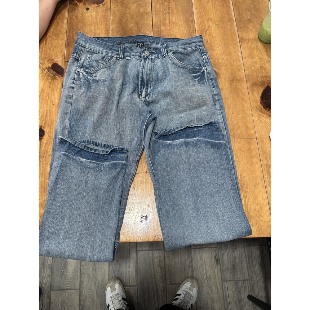 American Exchange Men's Jeans W36 L32 Light Wash Denim Straight Leg 1986